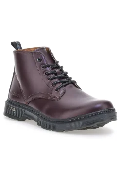 Uomo GAS ANFIBI Bassi Burgundy Con Lacci Bristol
