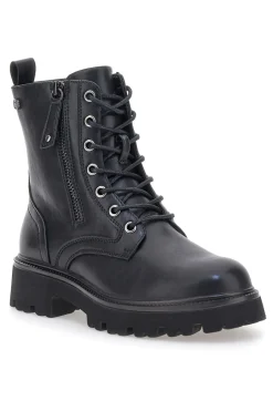 PITTARELLO CAPSULE Anfibi neri con fondo carrarmato e zip laterale BT251123019 SCHWARZ Online