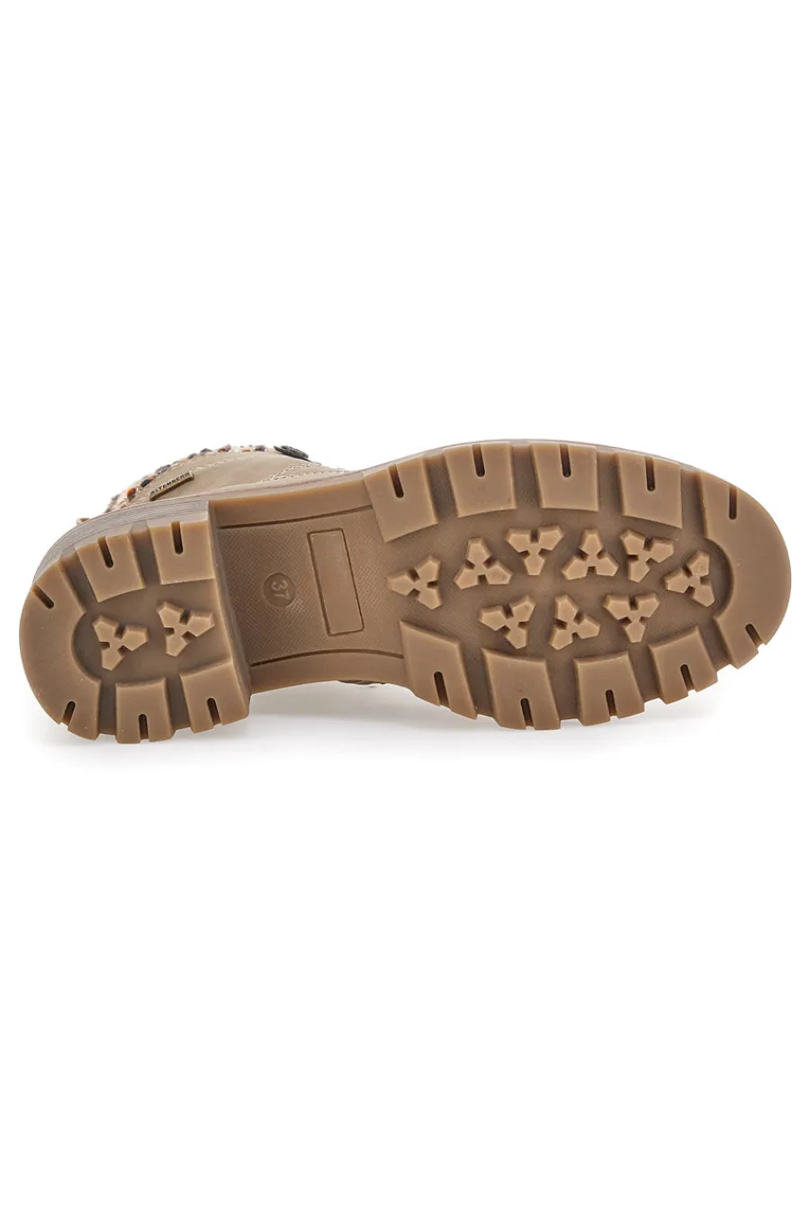 ALTEMBERG Anfibi con dettaglio tweed e suola carrarmato 4 TAUPE Discount