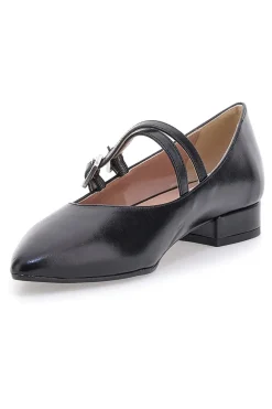 PITTARELLO CLASS Ballerine a punta nere con cinturini incrociati 892 Best