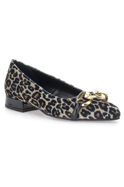 PITTARELLO GLAM Ballerine a Punta 3502 Nero Leopardato Clearance