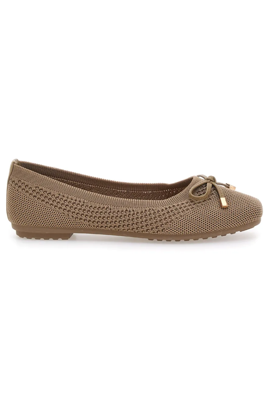 THE FIRST Ballerine in tessuto con soletta morbida PRE3 BEIGE Discount