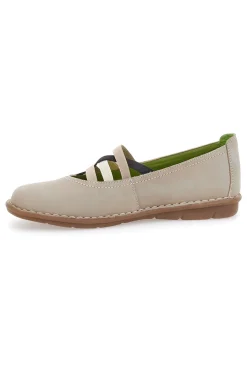 PRIMA RIGA Ballerine beige in vera pelle con fasce elastiche 198FRUIT CONCHIGLIA Best