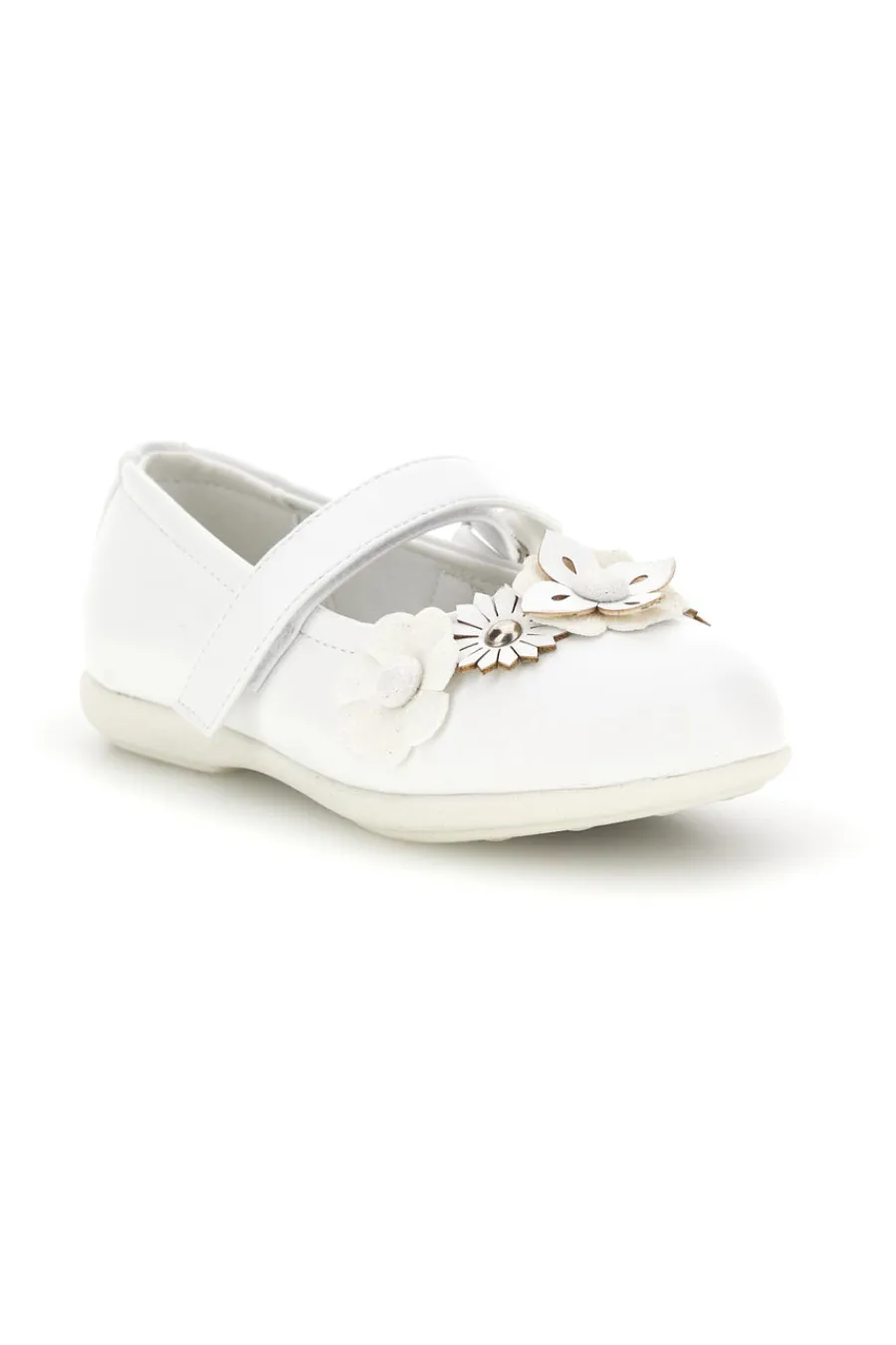 ENERGY Ballerine Bianche con Applicazioni Floreali E512