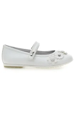 LAURA BIAGIOTTI Ballerine Bianche con Cinturino e Soletta in Vera Pelle AG17081