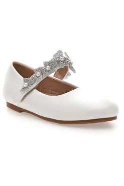 GRAZIE GIRL Ballerine bianche con cinturino gioiello 3909S