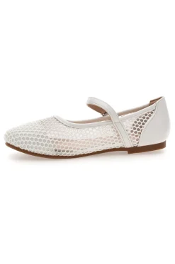 GRAZIE GIRL Ballerine bianche traforate con cinturino incrociato 392611S