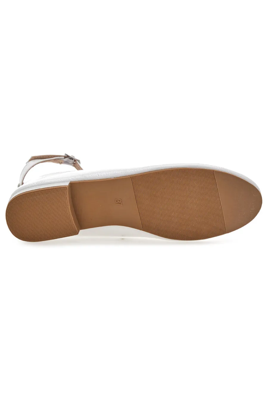 THE FIRST Ballerine bianche vernice con cinturino alla caviglia IDE1075 da Donna BIANCO Outlet