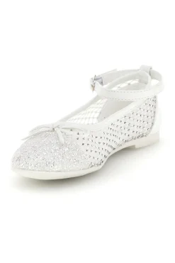 GRAZIE GIRL Ballerine bianco traforato cinturino regolabile 120568B