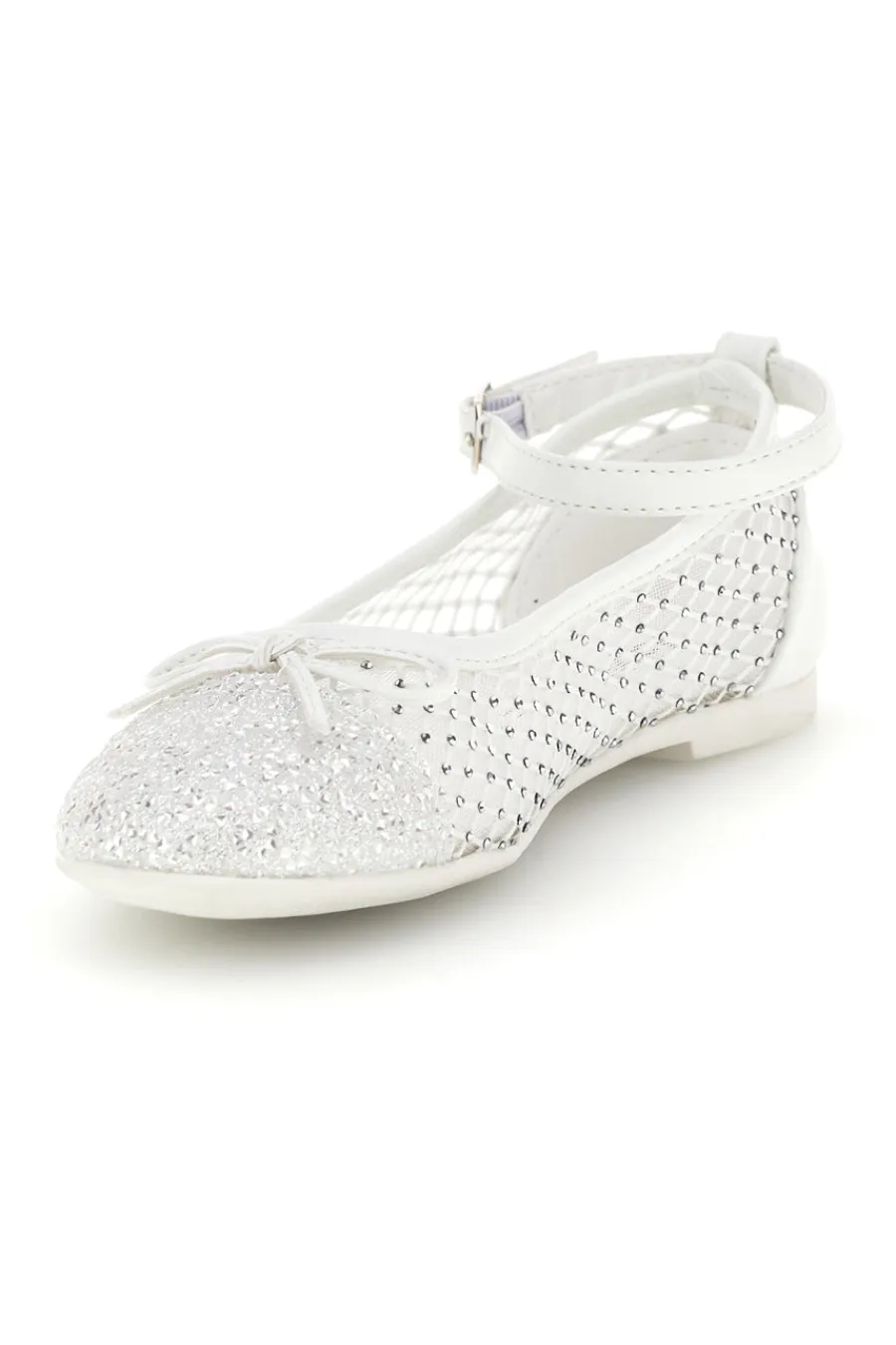 GRAZIE GIRL Ballerine bianco traforato cinturino regolabile 120568B