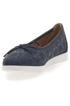MIO TEMPO Ballerine Blu con Glitter e Fiocco Decorativo MINA2 NAVY Outlet