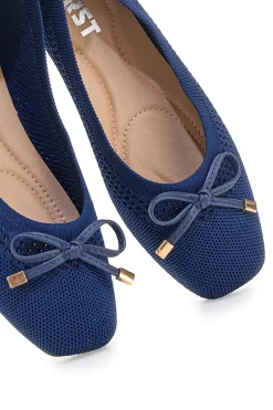 THE FIRST Ballerine blu in tessuto con soletta morbida PRE3 NAVY Sale