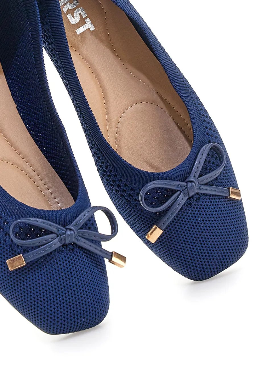 THE FIRST Ballerine blu in tessuto con soletta morbida PRE3 NAVY Sale