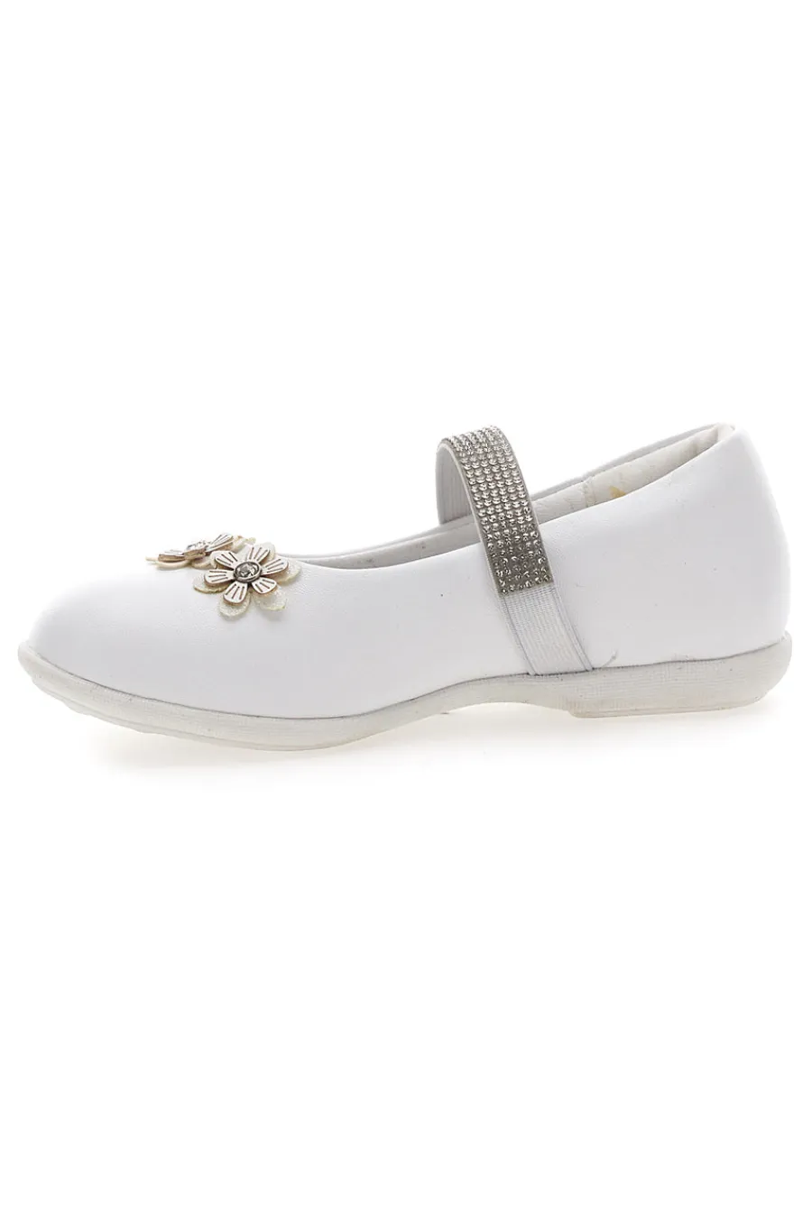 ENERGY Ballerine con fiori e strass bianche E705
