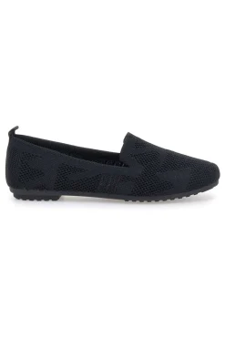 THE FIRST Ballerine Mocassini neri in tessuto con soletta morbida PRESZ32 NERO Discount
