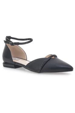 MARIELLA BURANI Ballerine Nere a Punta con Strass Neri 51098 Clearance