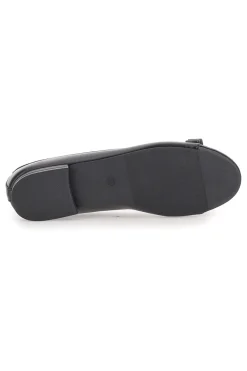 THE FIRST Ballerine Nere con Punta Effetto Vernice e Fiocco Decorativo IDE6292 Hot