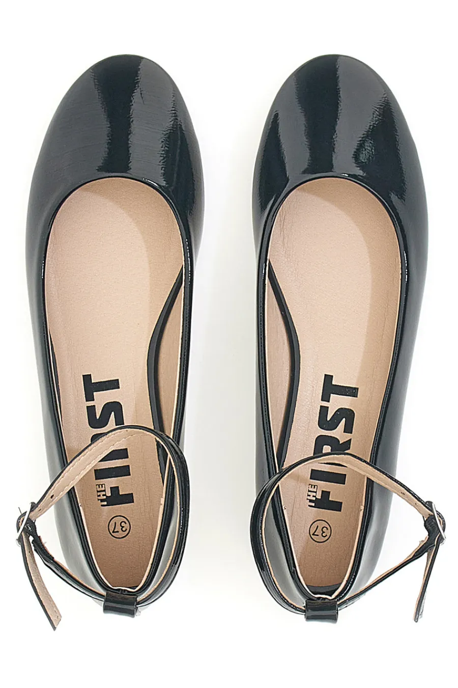 THE FIRST Ballerine nere vernice con cinturino alla caviglia IDE1075 da Donna NERO Sale