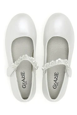 GRAZIE GIRL Ballerine perlate con cinturino gioiello floreale 3914S