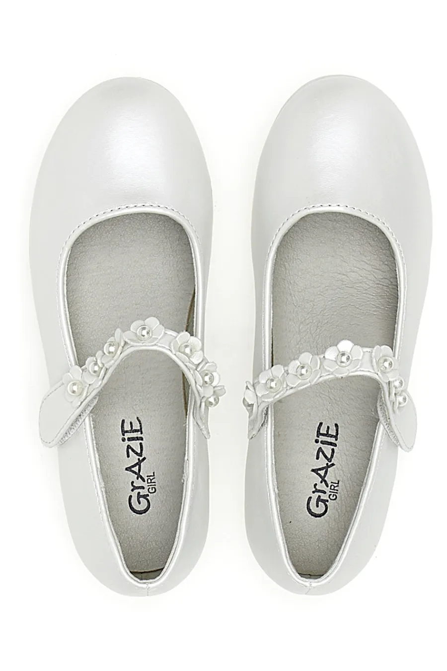 GRAZIE GIRL Ballerine perlate con cinturino gioiello floreale 3914S