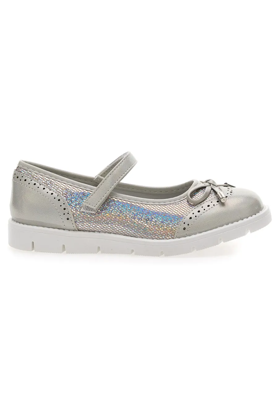 PITT KIDS Ballerine Platino Con Cinturino e Strappo 8128