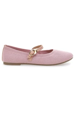 THE FIRST Ballerine in tessuto traforato con cinturino PRESZ ROSA Clearance
