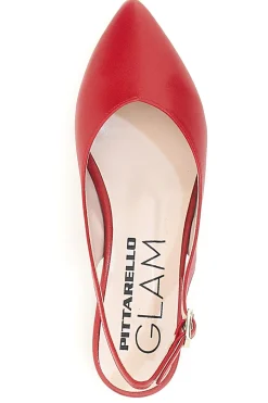 PITTARELLO GLAM Ballerine Skingback Rosse a Punta 18101 Outlet