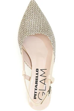 PITTARELLO GLAM Ballerine Slingback Beige con Tomaia Intrecciata 3124 Sale