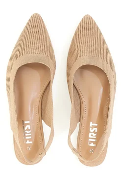 THE FIRST Ballerine slingback in tessuto PREA617 BEIGE Online