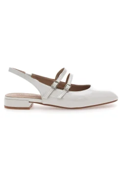 LE HAVRE PARIS Ballerine Slingback Bianchi Effetto Vernice con Cinturini CMJ25313 BIANCO Sale