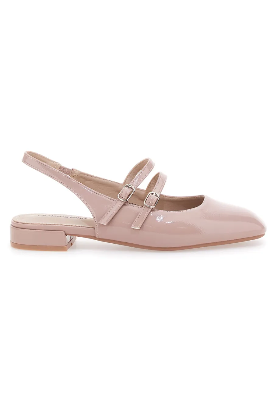 LE HAVRE PARIS Ballerine Slingback Effetto Vernice con Cinturini CMJ25313 ROSA