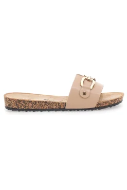 FUN BEACH Hausschuhe mit dekorativer Schnalle 181003 BEIGE Discount