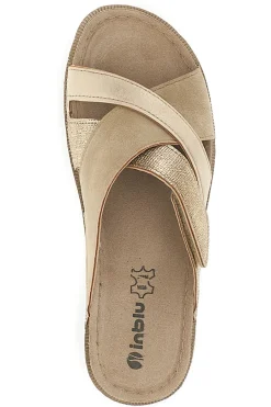 INBLU Beige Hausschuhe mit gekreuzten Riemen 57 CN PLATINO Best