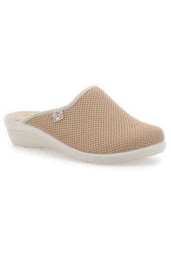 FLY FLOT Hausschuhe mit Ledersohle T48FE BEIGE Outlet