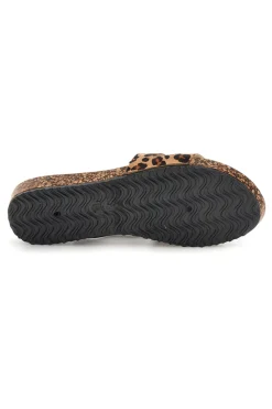 FUN BEACH Beige Hausschuhe mit Tierdruck 181010 LEOPARD Outlet
