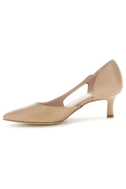 PITTARELLO GLAM Beige spitze Pumps mit seitlichem Ausschnitt 70 SABBIA Best
