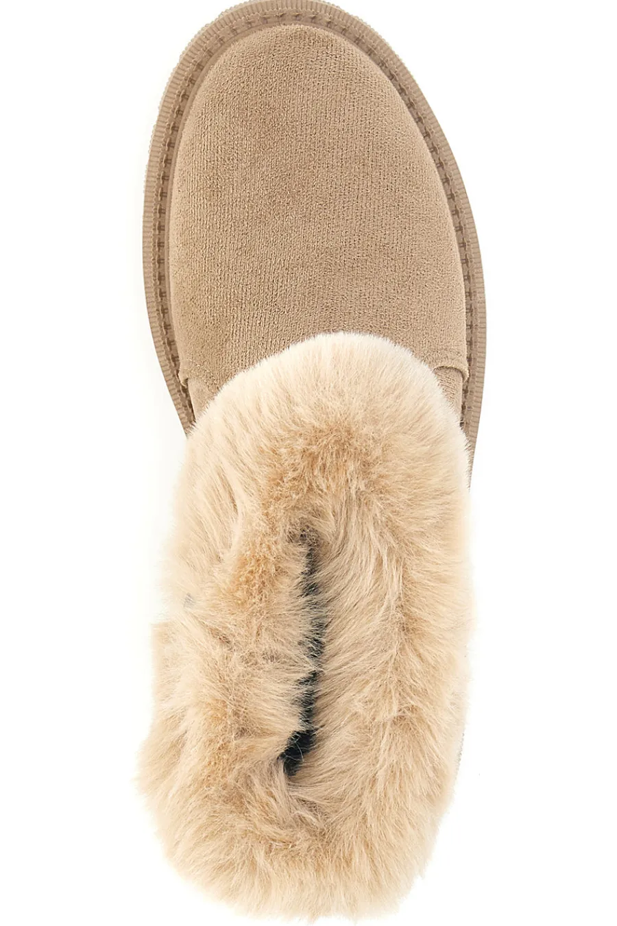 CARRERA Beige Stiefeletten mit seitlichem Reißverschluss, Pelzbesatz und warmer Innenausstattung CAW75913 ERDE Clearance