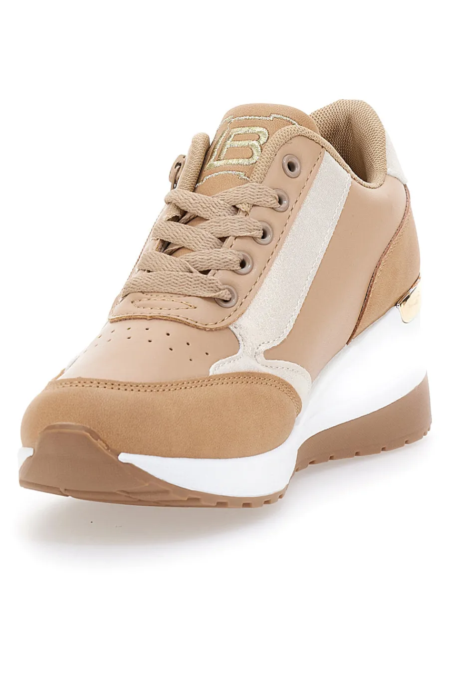 Donna LAURA BIAGIOTTI Biege Sneakers mit Keilabsatz 8722