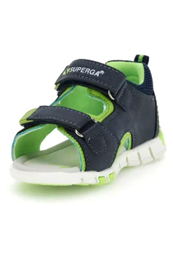 SUPERGA Blaue und grüne Riemchensandalen S83U507