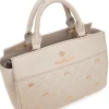 Donna LAURA BIAGIOTTI Borsa a Mano Effetto Matelassé Beige RATCHET