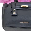 Donna DOUBLE CHECK Borsa a Mano Nera con Dettagli Oro 18248-1