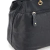 Donna BASILE Borsa a mano nera in vera pelle con zip posteriore BA3672DX