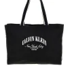 Donna CALVIN KLEIN Borsa a spalla mare nera in tessuto 3348