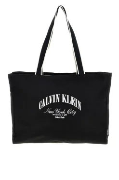 Donna CALVIN KLEIN Borsa a spalla mare nera in tessuto 3348