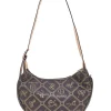 Donna GIULIA PIERALLI Borsa a spalla marrone stampa logo R-335