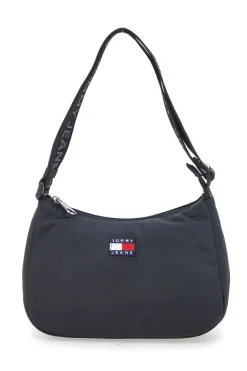 Donna TOMMY HILFIGER Borsa a spalla nera in tessuto con logo Tommy Jeans Shoulder Bag