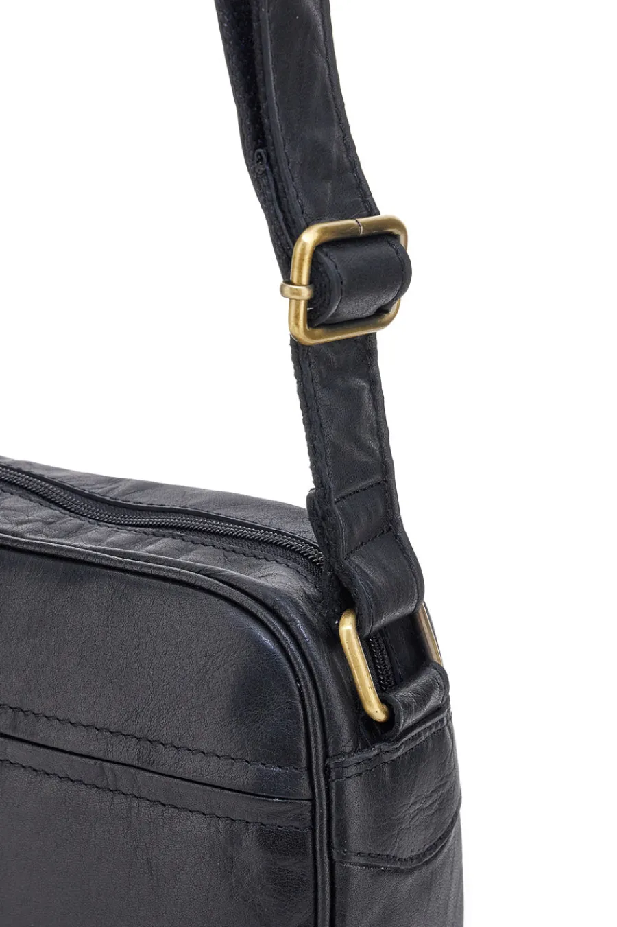 Donna BASILE Borsa a tracolla nera compatta con zip BA3543TI