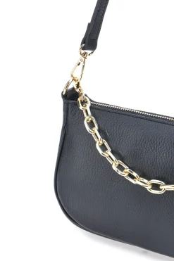Donna NBG Borsa a Tracolla Nera con catena dorata Ngb 008