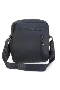 Uomo LAURA BIAGIOTTI Borsa a tracolla nera con zip frontale Biagiotti MOI LB25W-464/1/TRAC