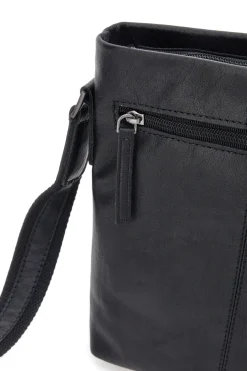 Uomo CLASS Borsa a tracolla nera in pelle con tracolla regolabile Black Shoot BS2883/T